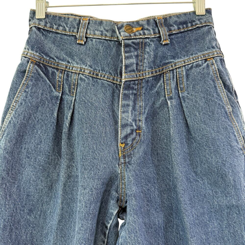 Vintage 80s Palmettos Yoked Jeans Size 11 Tapered Leg Bareback Retro Chic Grunge - Picture 3 of 10